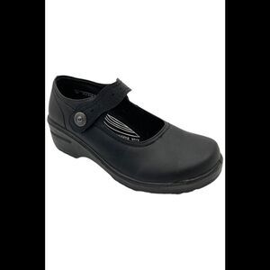Easy Works Women's Letsee Platform Leather Mary Janes Black - Medium